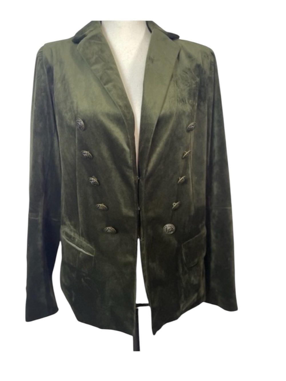 JOH Olive Green Military Oversized Classic  Blazer/Jacket Detail Buttons  Size S